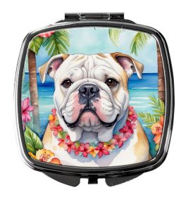 NEW English Bulldog Luau Compact Mirror Decorative Travel Makeup Mirror for Women Girls Gifts Pocket Makeup Mirror Folding Handheld