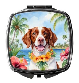 NEW Brittany Spaniel Luau Compact Mirror Decorative Travel Makeup Mirror for Women Girls Gifts Pocket Makeup Mirror Folding Handheld