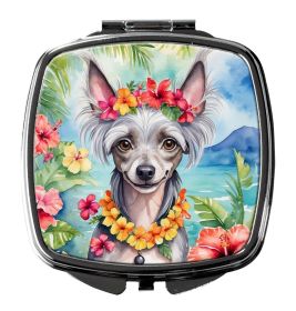 NEW Chinese Crested Luau Compact Mirror Decorative Travel Makeup Mirror for Women Girls Gifts Pocket Makeup Mirror Folding Handheld