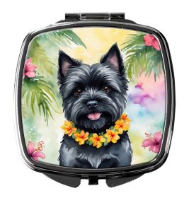 NEW Cairn Terrier Luau Compact Mirror Decorative Travel Makeup Mirror for Women Girls Gifts Pocket Makeup Mirror Folding Handheld (Default: Default)