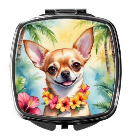 NEW Chihuahua Luau Compact Mirror Decorative Travel Makeup Mirror for Women Girls Gifts Pocket Makeup Mirror Folding Handheld (Default: Default)