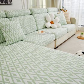 1 Pc Jacquard Sofa Cover Anti Slip Guifei Four Season Universal Sofa Hat Elastic All Inclusive Universal Cushion Cover (Color: Green, size: 3-seater seat)