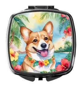 NEW Corgi Luau Compact Mirror Decorative Travel Makeup Mirror for Women Girls Gifts Pocket Makeup Mirror Folding Handheld (Default: Default)